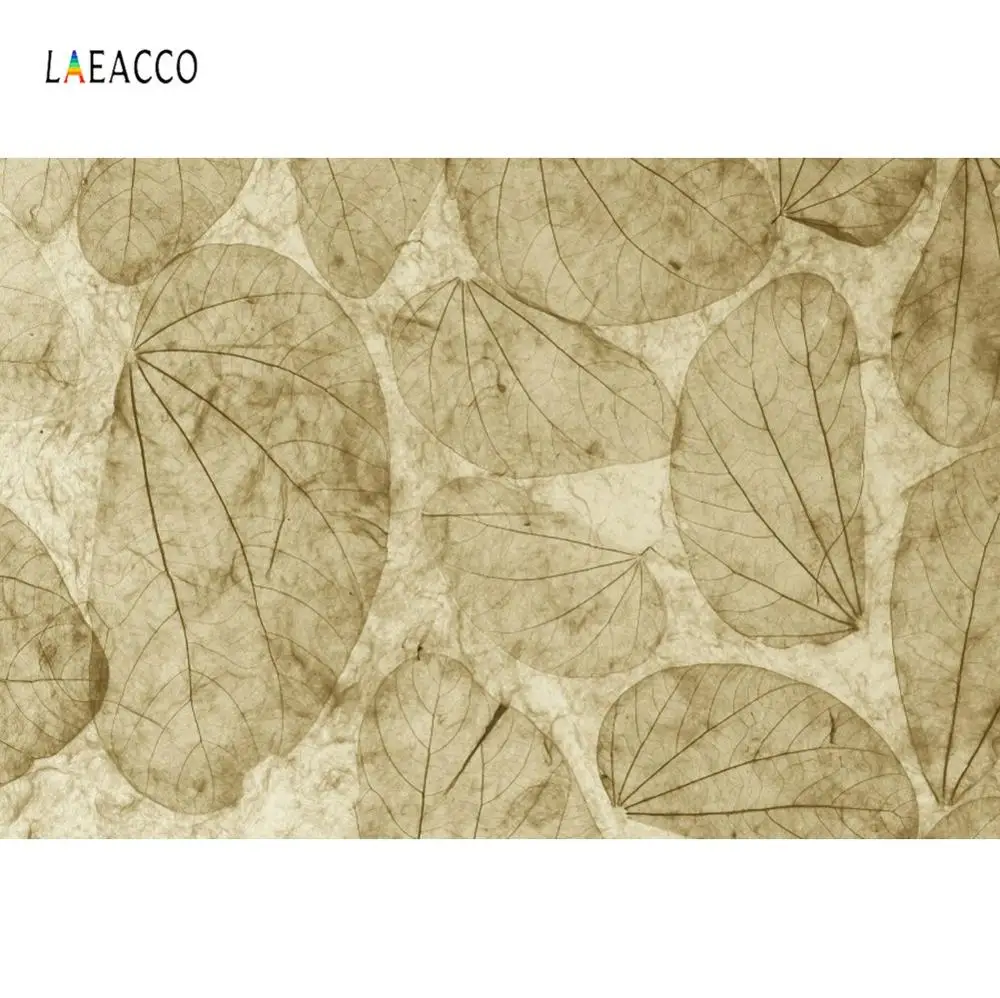 Laeacco Vinyl Backdrops For Photography Fallen Leaves Old Vintage Style Pattern Texture Wallpaper Photo Backgrounds Photocall |