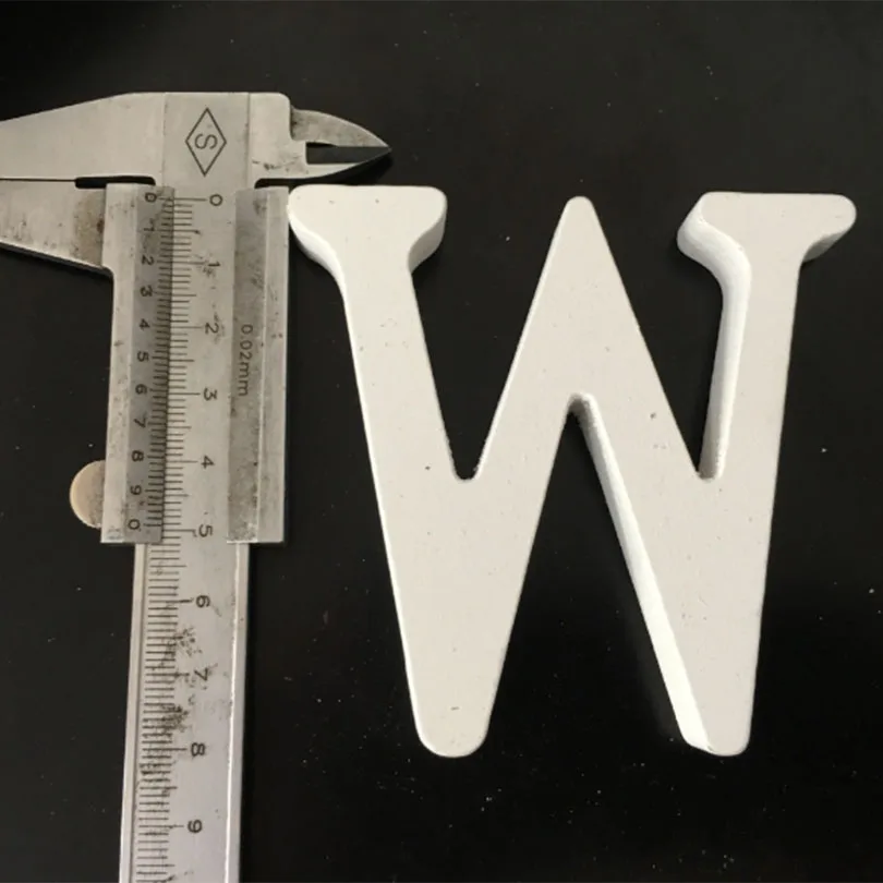 W 1 шт. 8 см белые деревянные буквы Английский алфавит DIY персональное имя Дизайн Искусство ремесло Бытовая декоративная буква цифровой дисплей - Цвет: W