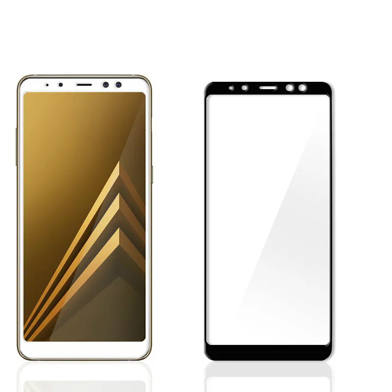 1 шт. переднее Защитное стекло для Samsung A6 A7 A8 plus A9 2018 A9star lite черное закаленное лист