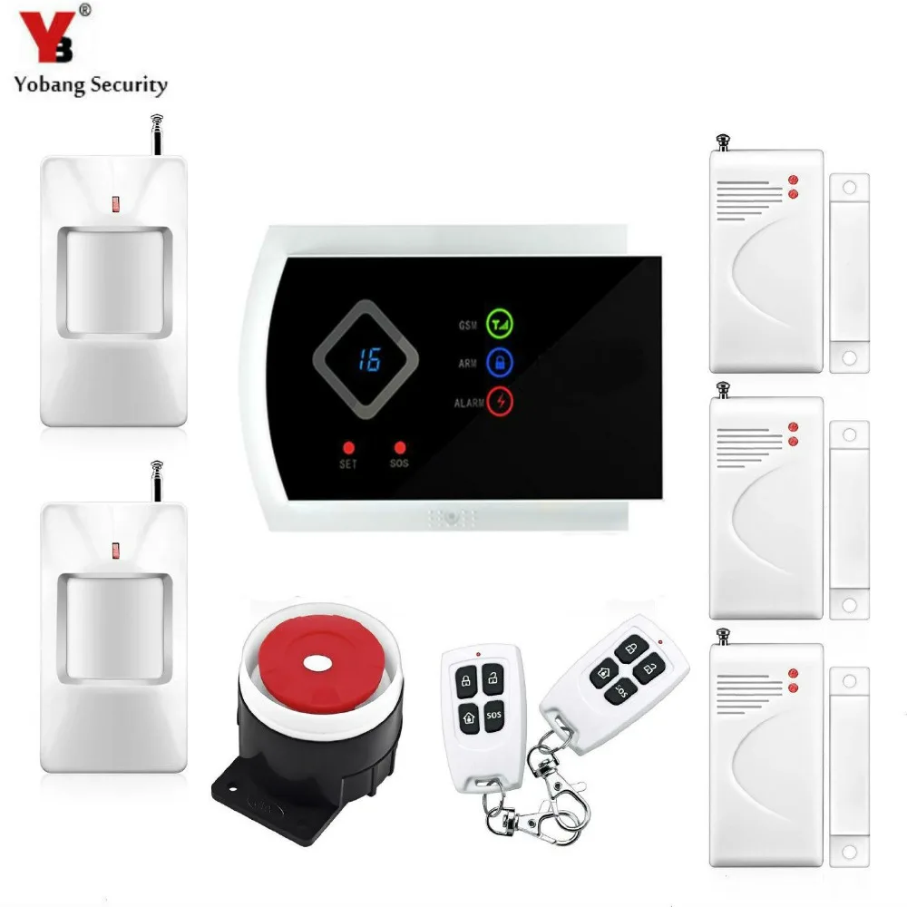 

Yobang Security APP control Alarm Gsm Motion Detector with Alarm House alarma gsm built-in siren Auto dial Security Alarm
