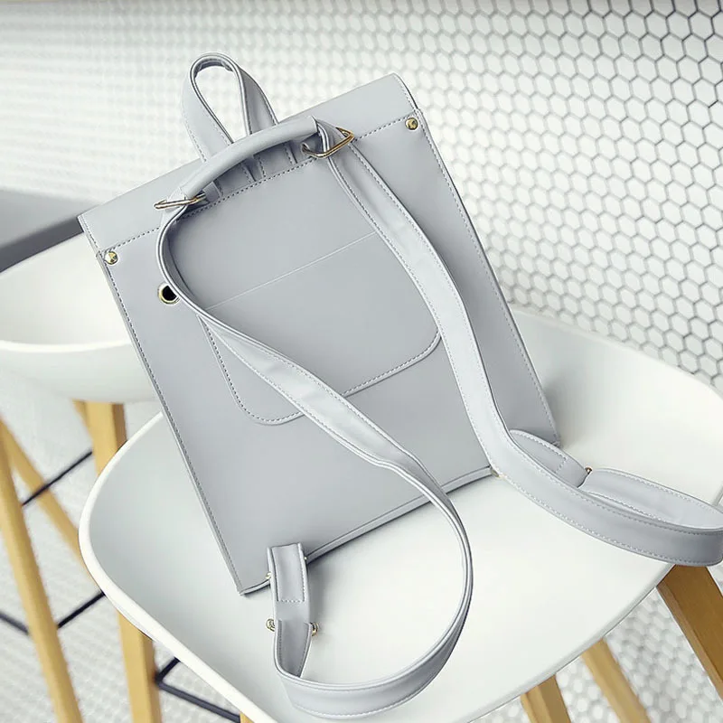 Tassel National Female Square Backpacks PU White Preppy Style Shoulder Bags Bolso Harajuku Summer Birthday Gift Knapsack Bolso