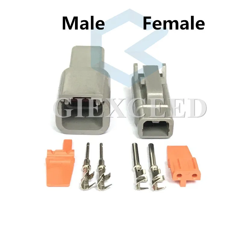 2 комплекта 2 Pin DTM DTM06-2S/ATM06-2S DTM04-2P/ATM04-2P Водонепроницаемый Электрический разъем Впускной Разъем датчика температуры воздуха