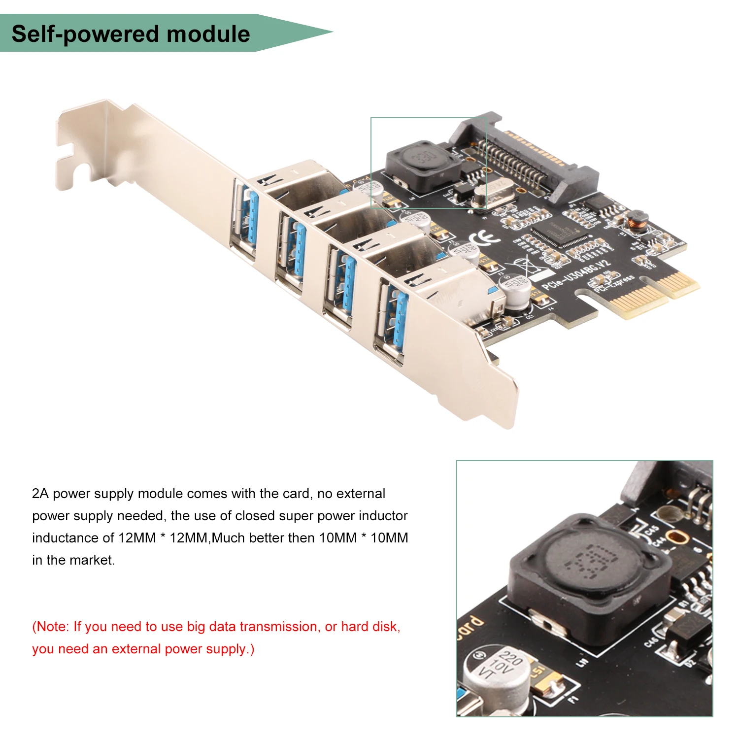 Карта расширения Ubit USB3.0 Superspeed PCI E на 4 портовый USB для ПК настольных компьютеров