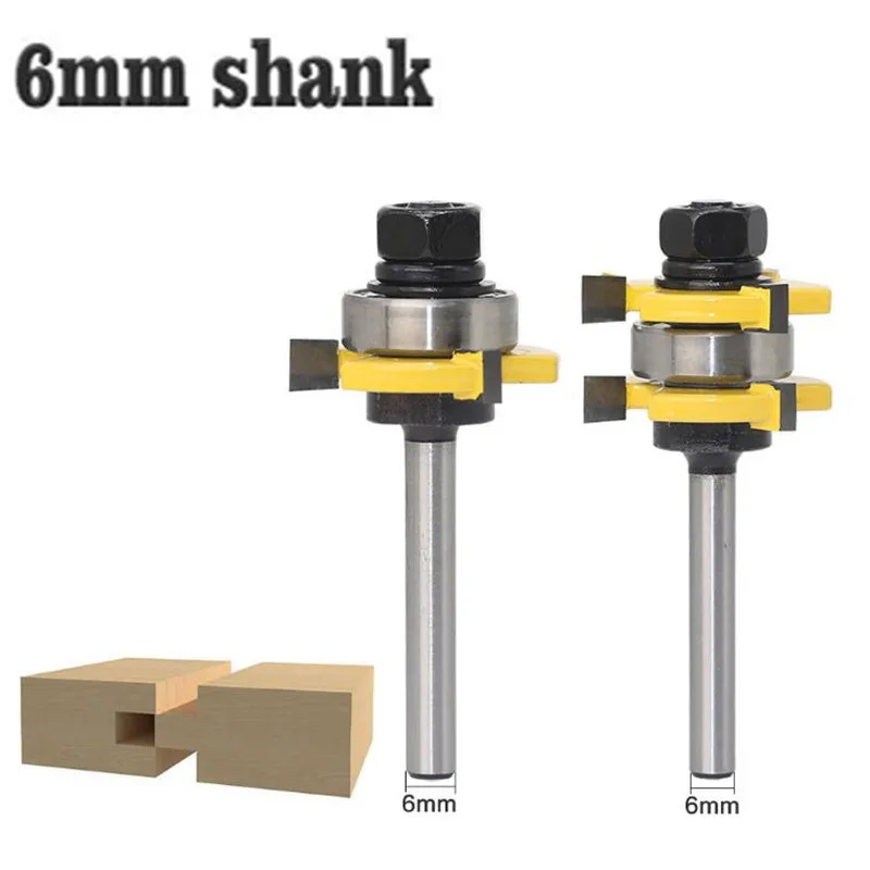 2 шт./компл. 6 мм хвостовик язычка и паз набор фрез 3/4 &quotв наличии Т-образные фрезы