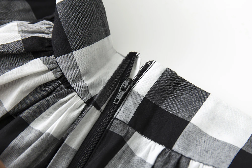 Candow/черная/белая пачка короткая юбка с высокой талией для девочек клетчатая