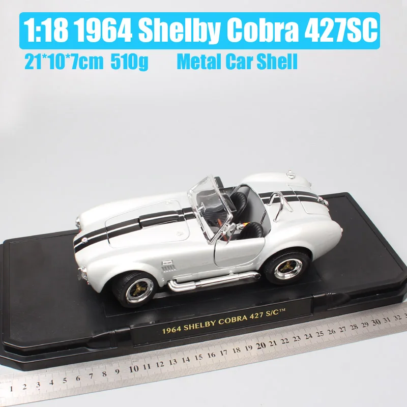 1/18 большой классический автомобиль 1964 Ford Shelby AC Cobra 427 S/C гоночные весы модели автомобилей металлические Diecasts& игрушечные транспортные средства Миниатюрные для детей