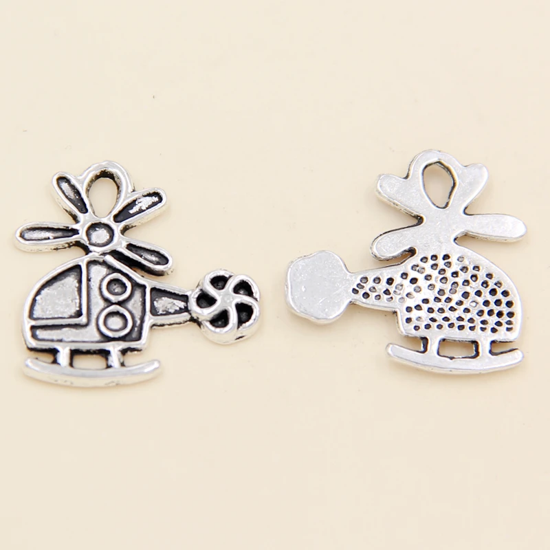 

Wholesale 50pcs Tibetan Silver Helicopter Charms Pendants 18x18mm