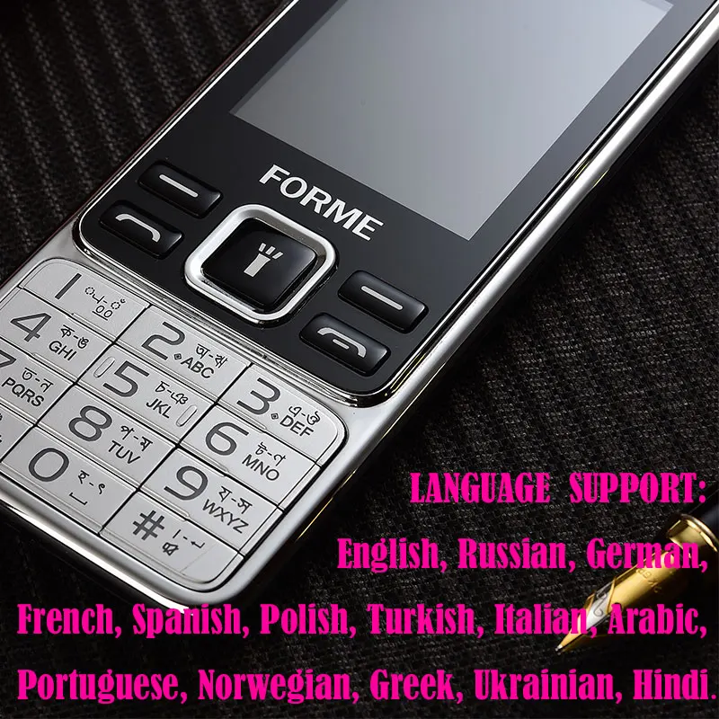 Оригинальный Forme мини 1 Quad Band Dual Sim Старик сотовый большая клавиатура шрифты