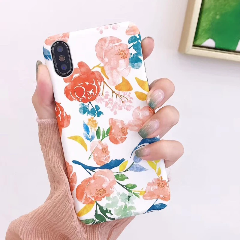 Kerzzil винтажный цветочный чехол для телефона iPhone 7 8 6 6s Plus яркие Цветочные Матовые