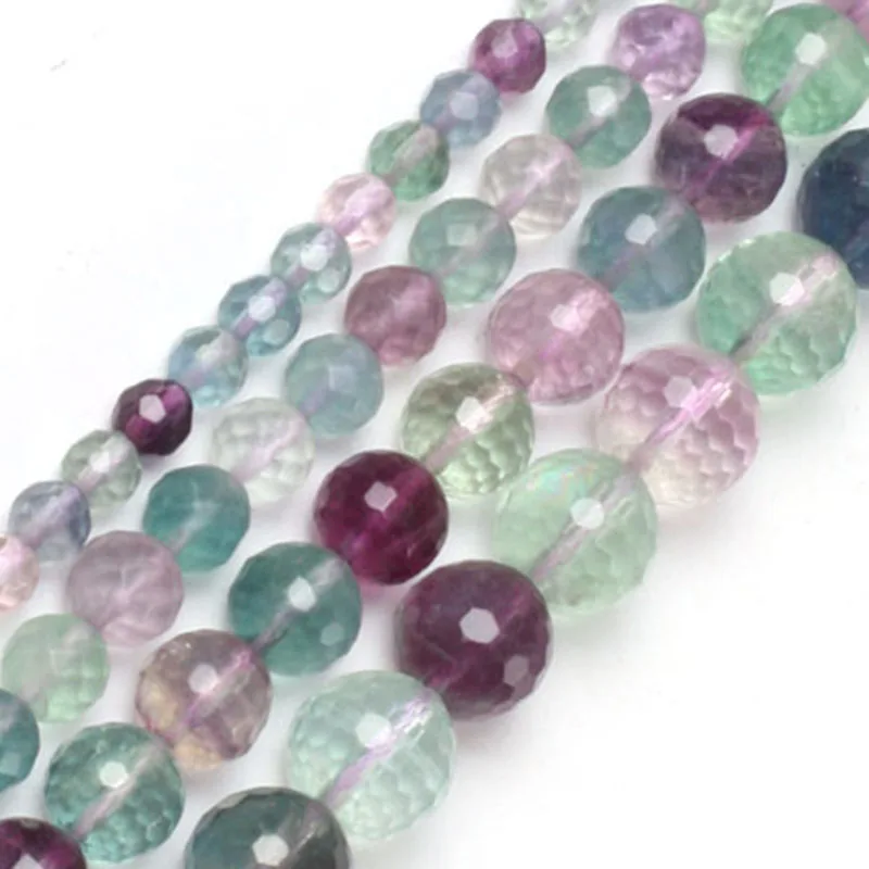 Бусины Из Натурального флюорита с гранями 6 12 мм 15 дюймов|beaded gemstone stretch bracelets|accessories