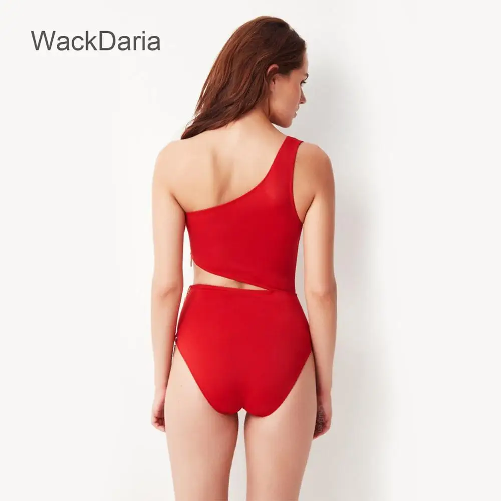 WackDaria, сексуальный женский купальник, цельный, на молнии, 3 цвета, красный/черный/белый, maillot de bian femma, с подкладкой, летний