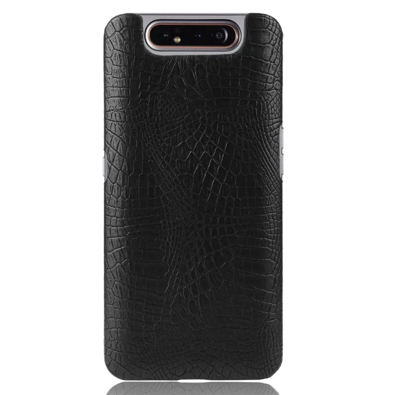 Чехол для Samsung Galaxy A80 Жесткий из ТПУ и крокодиловой кожи A805F чехол на заднюю крышку