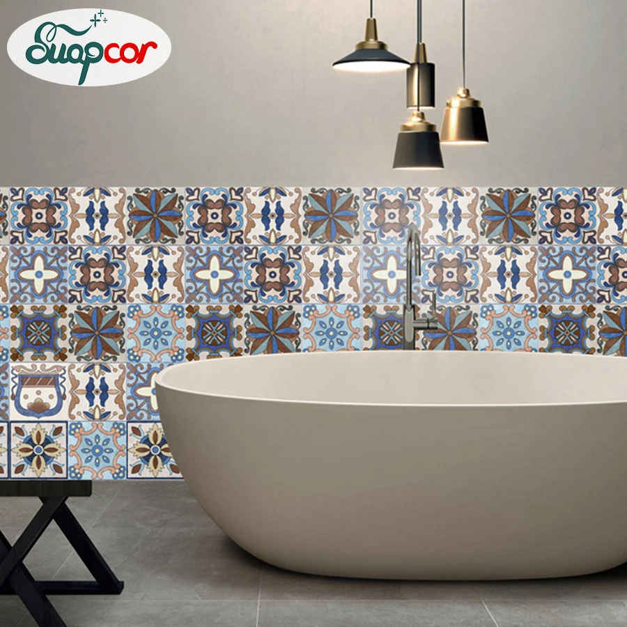 

0.20x5m Bathroom Stickers Waterproof Self Adhesive Tile Wallpaper Kitchen Wall Stickers Living Room Background Wallpaper Decor