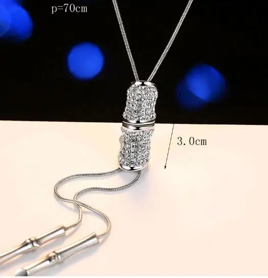 2018 бамбуковая подвеска массивное ожерелье женские ювелирные изделия серебряные