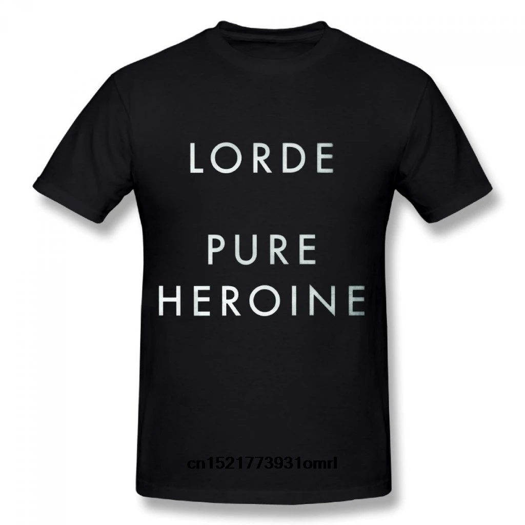 Для мужчин футболка YL Lorde чистый героиня О-образным вырезом хлопок короткий рукав