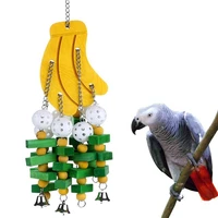 colorful parrot chew toys wooden blocks string toy pet bird bite toys hanging swing cage climbing ladder toys birds products