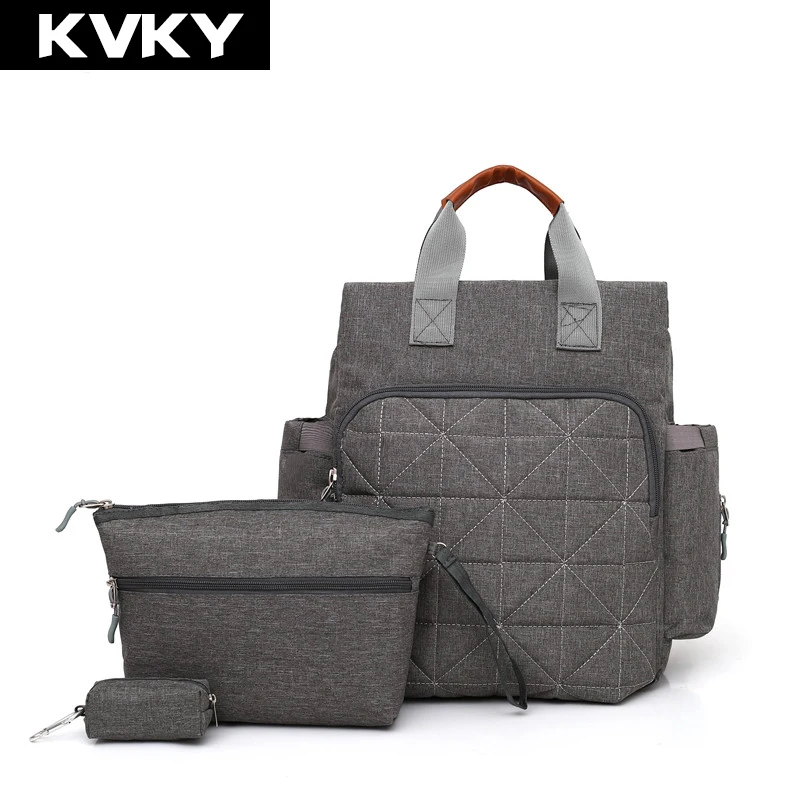 KVKY бренд мода 3 шт./компл. композитные сумки холщовые женские рюкзаки большой