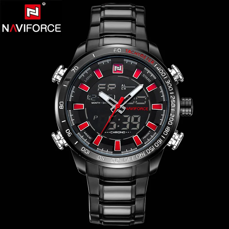 Роскошные Брендовые мужские спортивные часы аналоговые цифровые светодиодные