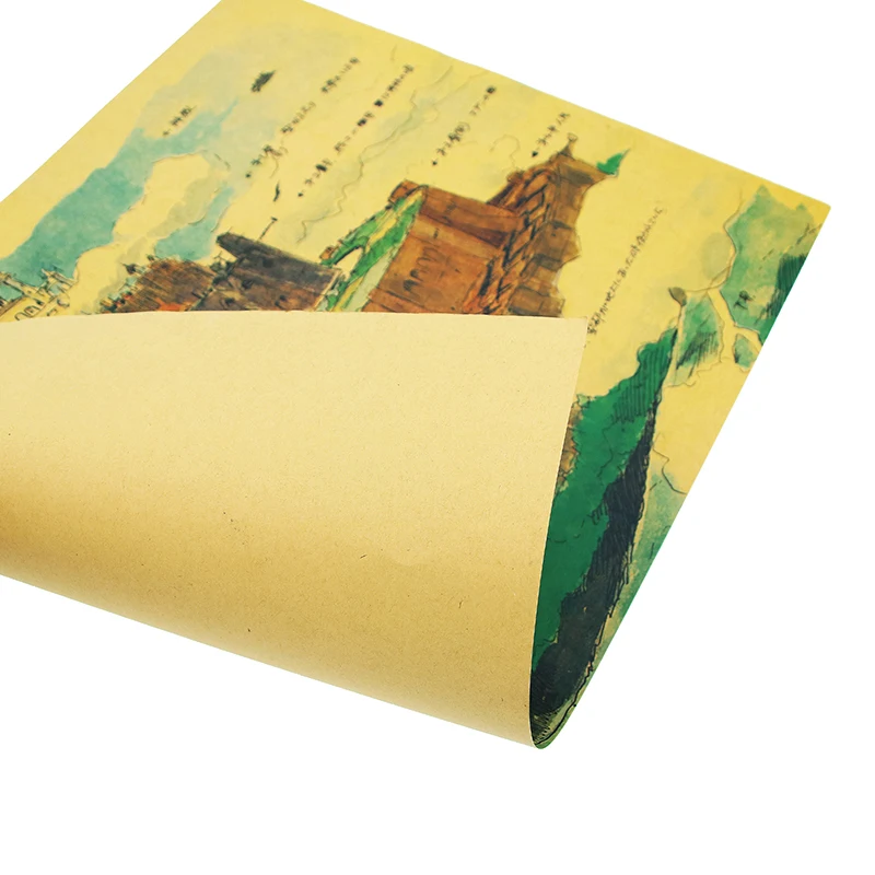 DLKKLB замок в небе Миядзаки Винтаж Плакат 51,5x36 см Классический Аниме настенный стикер по фильму бар кафе украшение дома живопись
