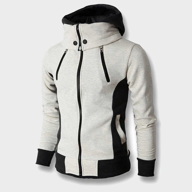 

Autumn And Winter New Men's Zipper Hooded High Collar Sweatshirt Casual Sudadera Sportswear Fashion Wild Brand Clothing Jacket