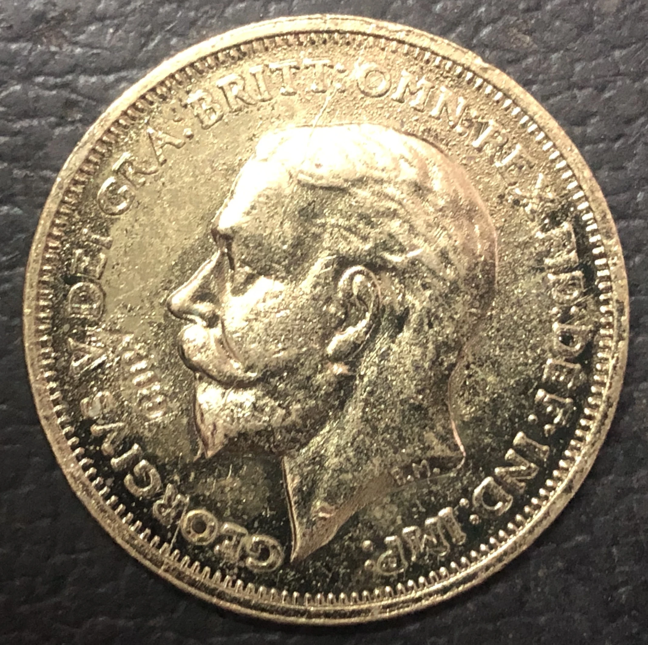 1911 Великобритания 5 фунтов Джордж V .9999 копия монеты с покрытием из чистого