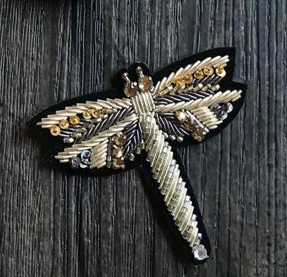 Шелковая вышитая нашивка gragagfly брошь из индийской шелковой проволоки ручной