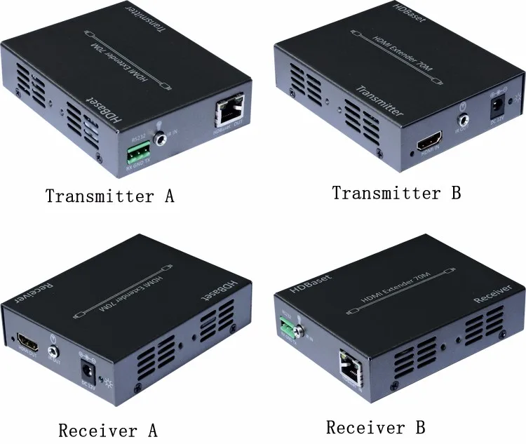 HDBaseT HDMI удлинитель с ИК-hdmi rs-232, до 70 м 3D 4k X 2 k, POC с одной стороны питания