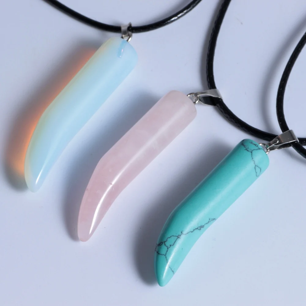 Горячая Распродажа ожерелье из натурального кристального полумесяца с