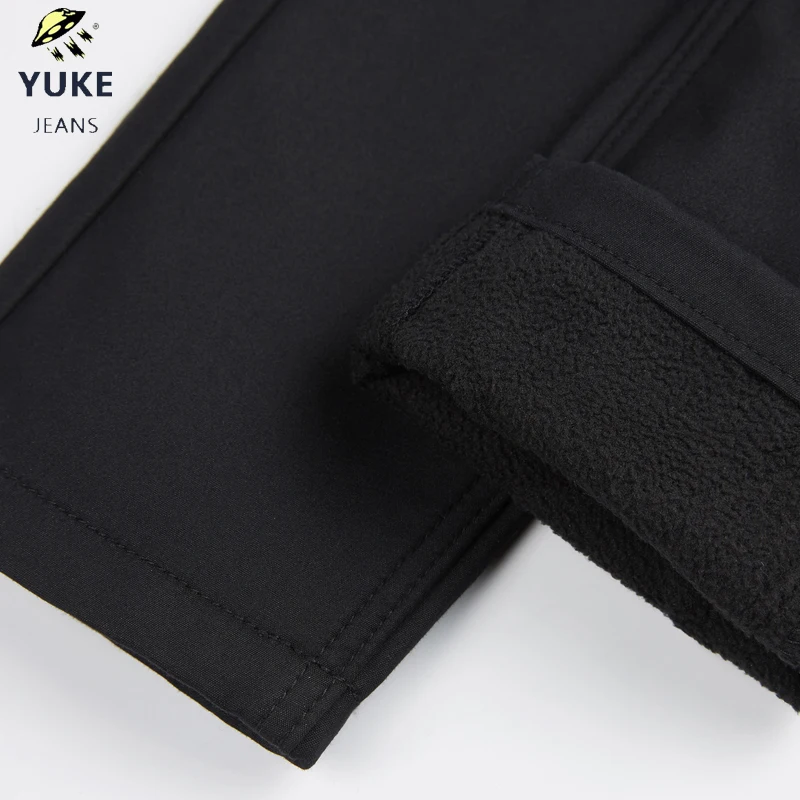 YUKE New Style Boy Student Pants Fit Elastic Casual Children's 7-12 Age Plus Thick Velvet M13656A |