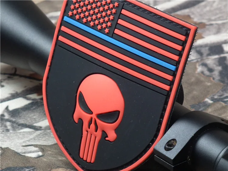 Тонкая Голубая линия США американский флаг Снайпер 3D ПВХ Каратель ЧЕРЕП devgru патч Мультикам эмблема с изображением флага морской печати нашивки значки