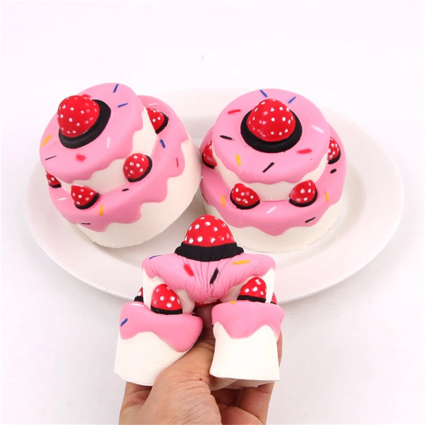 Чирен игрушка розовый Squishies клубничный торт ароматизированный медленно поднимающийся сжимающий игрушки снятие стресса игрушки D10