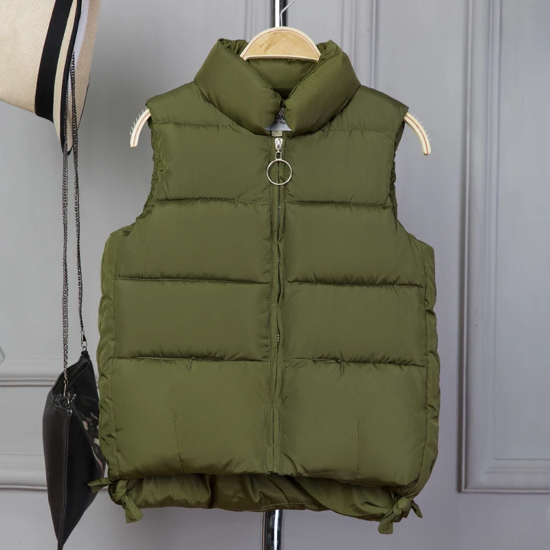 

ALMUERK Spring Autumn Winter Cotton Vest Women Lady Casual Waistcoat Female Sleeveless Vest Jacket Slim Fit Warm Simple Coat