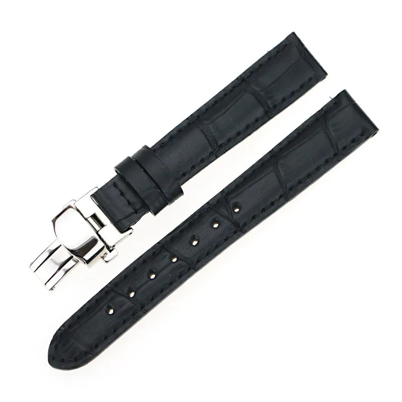 Браслет ISUNZUN 13 мм для Tissot 1853 T057.910 T057.210 кожаный ремешок T057 Альтернативный Черный