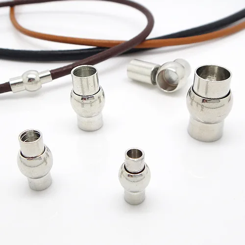 6set fit 3-4-6-8mm Rhodium Plated Copper Based Strong Magnetic Clasps Jewelry Settings Leather Bracelets Connector DI Parts