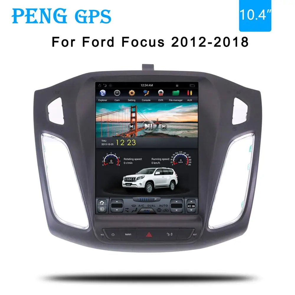 Автомобильный DVD-плеер в стиле Tesla на Android 7 без GPS-навигатора для Ford Focus 2012 2013 2014 -2018