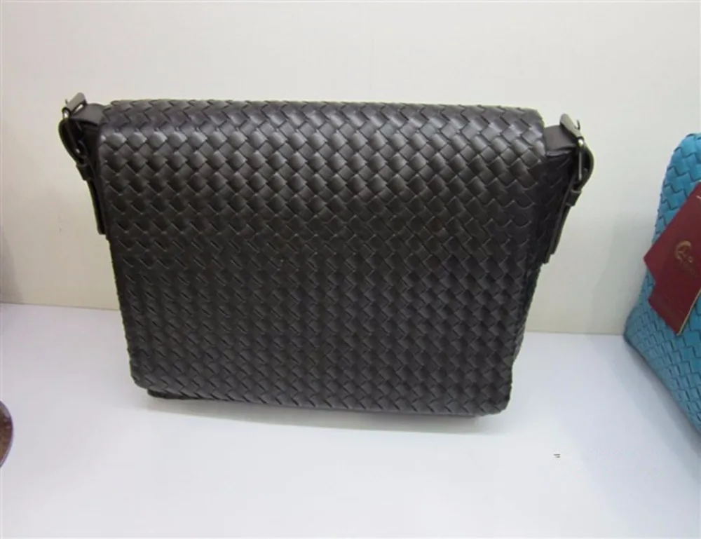 Премиум искусственная кожа сумки мужские сумки тканые Crossbody сумки