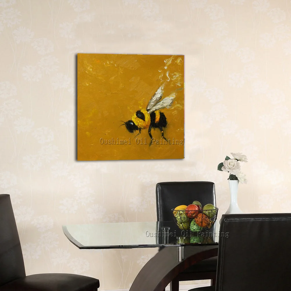 Профессиональная Художественная Современная Абстрактная живопись маслом пчелы