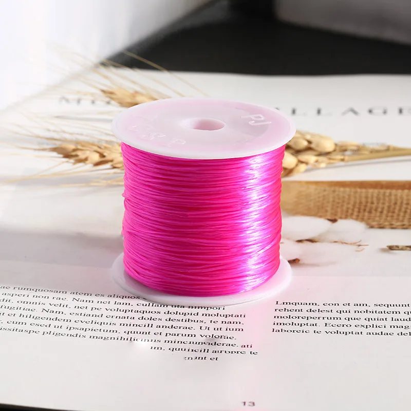 Bright pink Aiovlo 60 м/лот, крепкий кристалл, эластичная линия для бисероплетения, шнур, нить, сделай сам, ожерелье, браслет, аксессуары для изготовления ювелирных изделий - Цвет: Bright pink