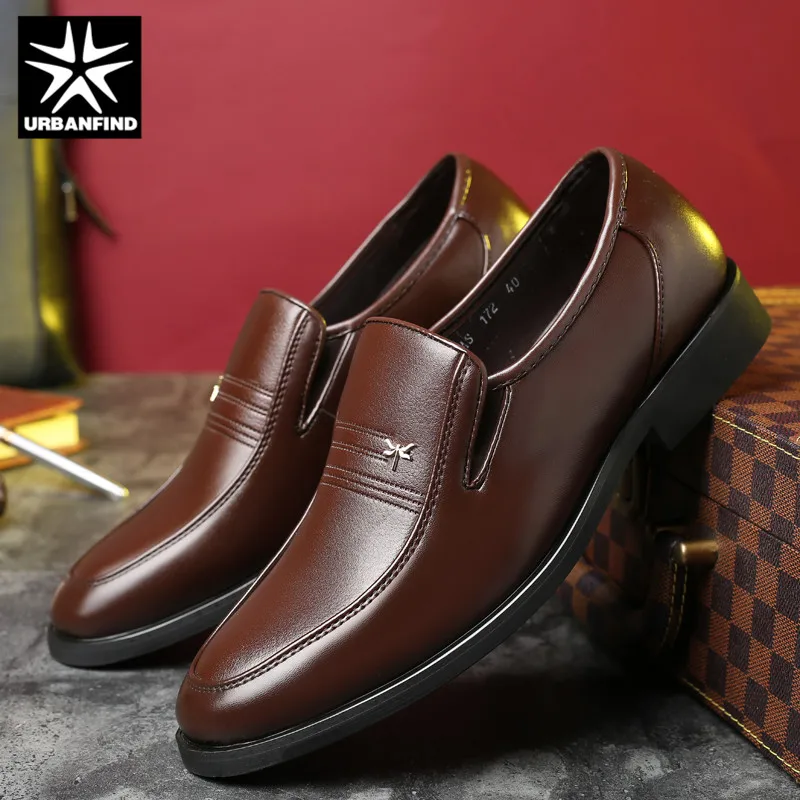 URBANFIND/мужские кожаные туфли; Мужские модельные туфли; классические кожаные туфли в деловом стиле с квадратным носком; Мужская официальная обувь; оксфорды без шнуровки