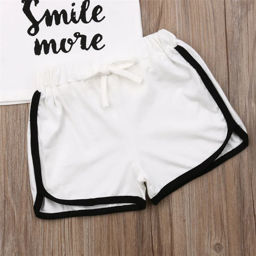 Одежда для маленьких мальчиков и девочек хлопковая Футболка с буквенным принтом