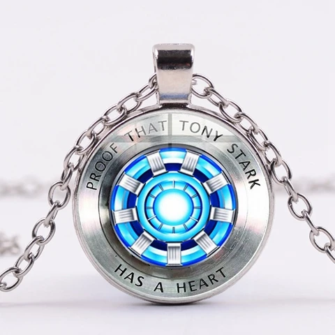 SONGDA Marvel Железный человек Tony Stark Arc ожерелье в виде реактора стеклянный кабошон кулон Мстители 4 эндшпиль квантовое царство фильм сувенир - Окраска металла: Style 12