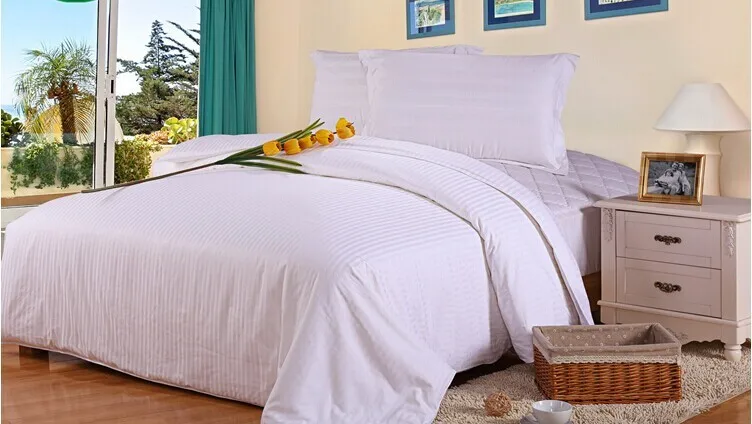 Прямая поставка розовый белый полосатый хлопковый пододеяльник housse de couette