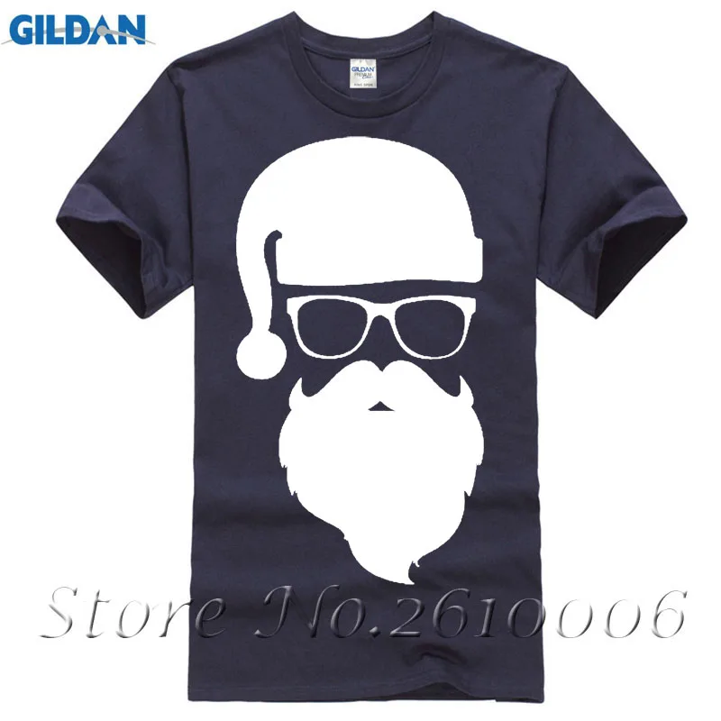 Санта Клаус с солнцезащитные очки Для мужчин О-образным вырезом Футболка