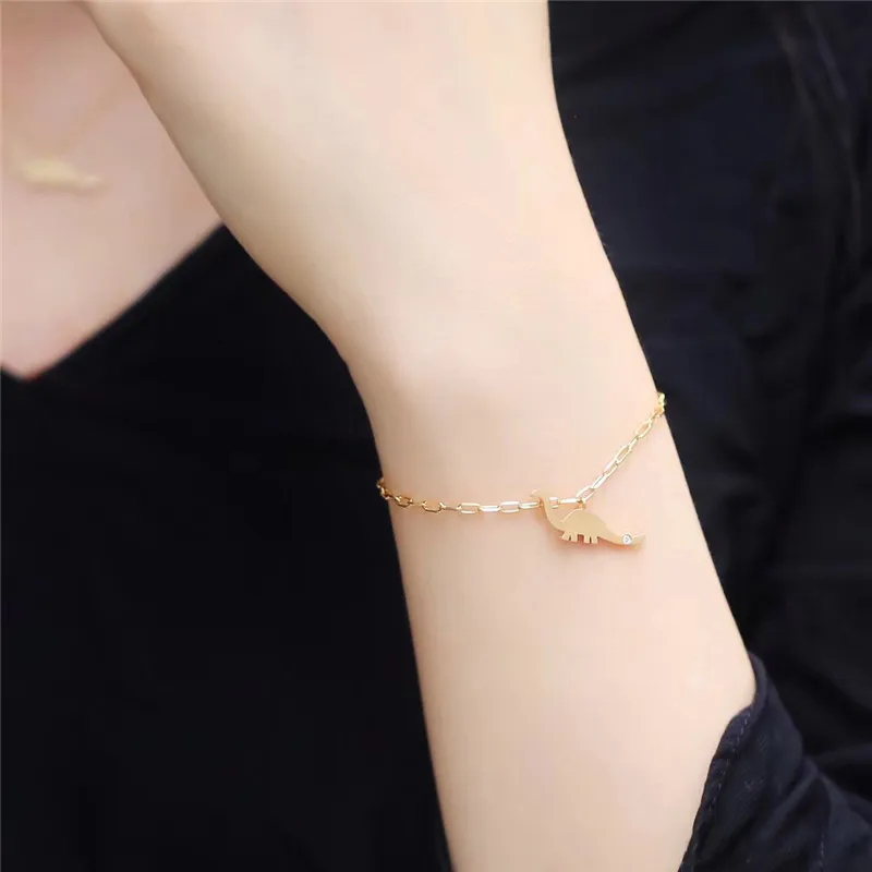 Aazuo Настоящее Бриллиантовое 18 K Золотое ювелирное мини животное дракон кулон с цепочкой браслет ожерелье подаренное для ребенка для женщин Au750