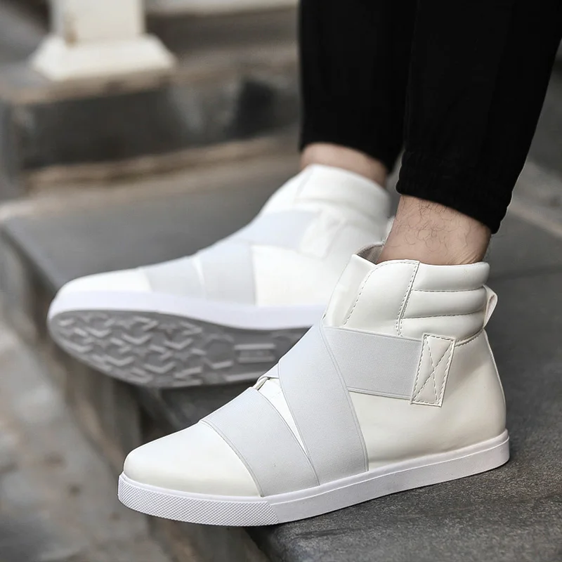New 2015 High Top Casual For Men Winter Boots Leather Shoes Autumn Breathable Red White Botas 39-44 | Обувь