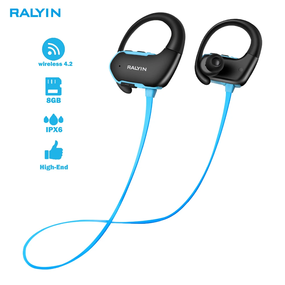 Ralyin, 8G, Mp3 плеер, IPX7, водонепроницаемые, беспроводные наушники, спортивные, bluetooth, 4,2, наушники, MP3 гарнитура, наушники с микрофоном для xiaomi