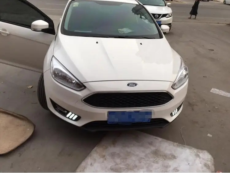 Светодиодный фонарь дневного света с желтым потоком сигнала поворота и синим светом для ford focus 3,5 mk3.5