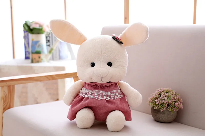 Милые плюшевые игрушки для малышей Кукла Kawaii плюшевая мышь лиса свинья кролик игрушки подарки для домашний декор для детей Подарки для любимых - Цвет: girl rabbit