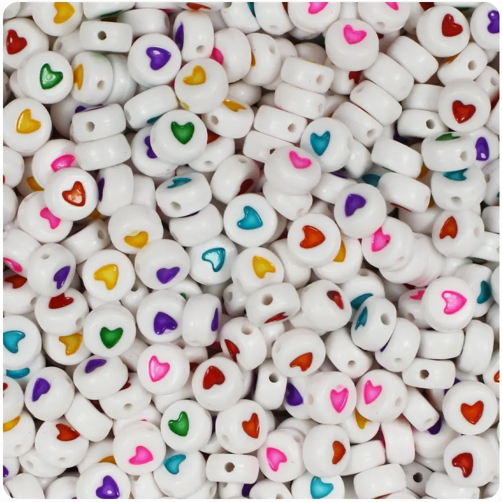 500 шт Акриловые Кубики сердца и круглые бусины для изготовления ювелирных