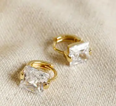 gold SHANICE 925 пробы серебряные квадратные серьги с кристаллом для женщин серьги-кольца CZ камень кубический цирконий серьги Винтажные Ювелирные Изделия - Окраска металла: gold